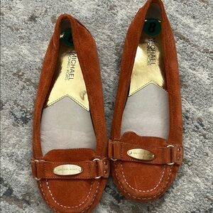 Michael Kors Orange Flats with Gold Hardware